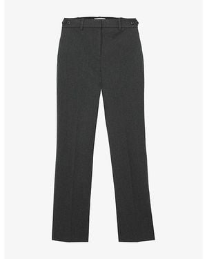 Reiss Lina Straight-Leg High-Rise Woven Trousers - Grey