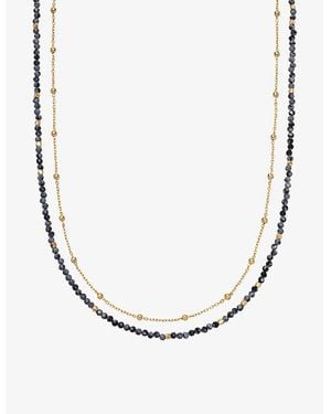 Astley Clarke Biography Snowflake-Obsidian 18Ct Vermeil Necklace - White