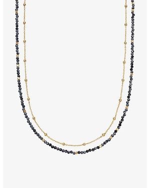Astley Clarke Biography Snowflake-Obsidian 18Ct Vermeil Necklace - White