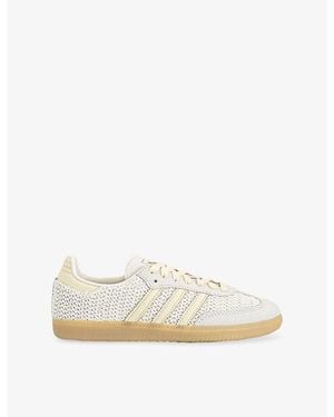 adidas Samba Og Woven Leather Trainers - Natural