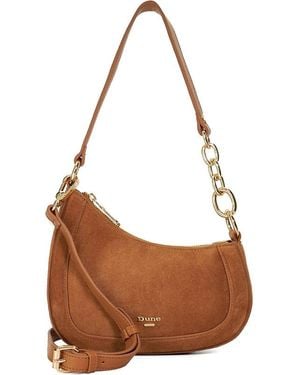 Dune Direction Small Suede Shoulder Bag - Brown