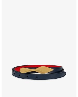 Christian Louboutin Bettina Reverse Leather Belt - Blue