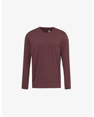 PAIGE Enzo Long-Sleeves Relaxed-Fit Cotton-Jersey T-Shirt - Purple