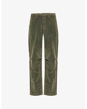 Daily Paper Cardamon Territory Logo-Print Straight-Leg Cotton Jeans - Green