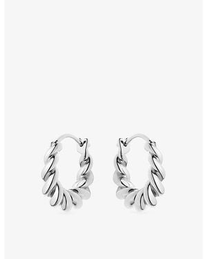 Missoma Tidal Small Plated Brass Hoop Earrings - White