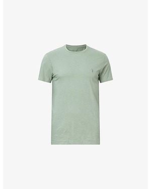 AllSaints Tonic Logo-Embroidered Slim-Fit Cotton T-Shirt - Green