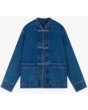 Soeur Utrecht High-neck Denim Jacket - Blue