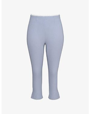 House Of Cb Carella Fitted Capri Stretch-Woven Trousers - Blue