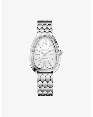 BVLGARI Serpenti Seduttori Diamond And Stainless- Automatic Watch 34Mm - White