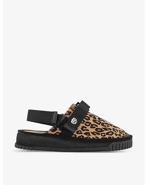 Shaka Snug Animal-Print Faux-Fur Clogs - Black