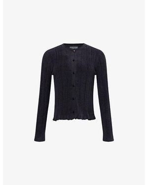 Barefoot Dreams Cozychic Ultra Lite Cable Knit Cardigan - Blue