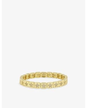 Lisa Gozlan The Pavé Star 18Ct-Plated Brass And Cubic Zirconia Bracelet - Yellow