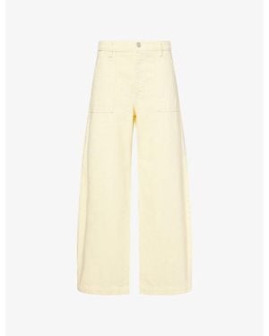 FRAME The Bow Cargo Cotton Denim Jeans - Yellow