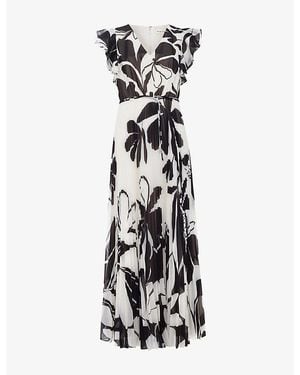 Phase Eight Petite Uma Floral-Print Woven Maxi Dress - Black