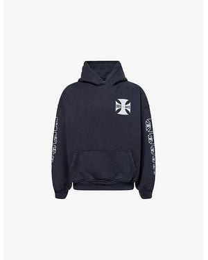 Rhude Boys Graphic-Print Cotton Hoody - Blue