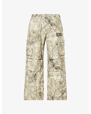 BBCICECREAM Diamond Wide-Leg Cotton Pants - Natural