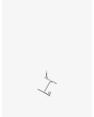 Monica Vinader Initial I Solitaire Lab-Grown Diamond And Sterling Pendant Charm - White