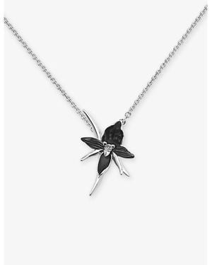Shaun Leane Orchid Sterling- And 0.016Ct Diamond Flower Necklace - Metallic