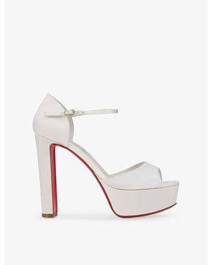 Christian Louboutin Sandaloo 130 Satin-Crepe Heeled Sandals - White