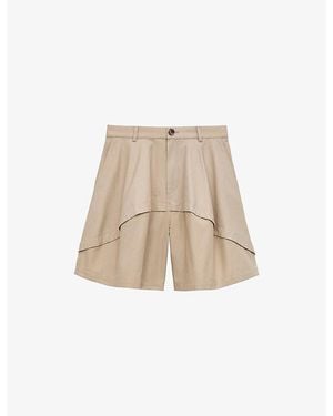 Loewe X Paula's Ibiza Asymmetric-Panel Cotton Shorts - Natural