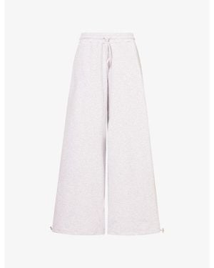 4th & Reckless Josie Drawstring-Hem Cotton Jogging Bottoms - White