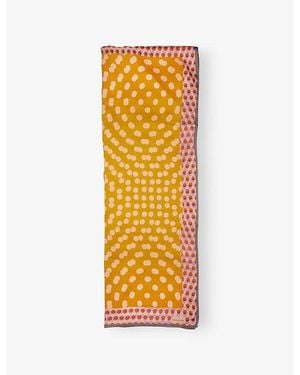 Dries Van Noten Graphic-Print Woven Scarf - Metallic