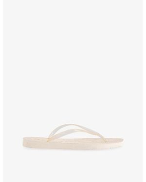 Sleeper Square-Toe Rubber Flip-Flops - Natural