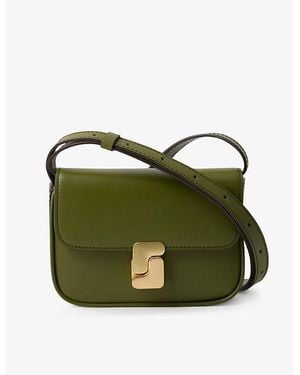 Soeur Bell S-Embellished Leather Cross-Body Bag - Green
