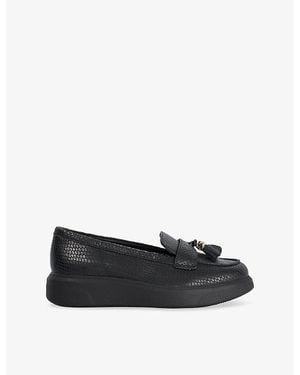 Dune Glissade Leather Loafers - Black