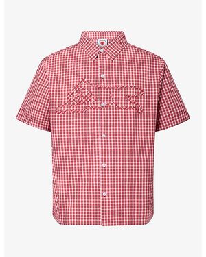 ICECREAM Running Dog Check Cotton Shirt - Pink
