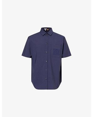 Loewe X Paula's Ibiza Embroidered Cotton-Blend Shirt - Blue