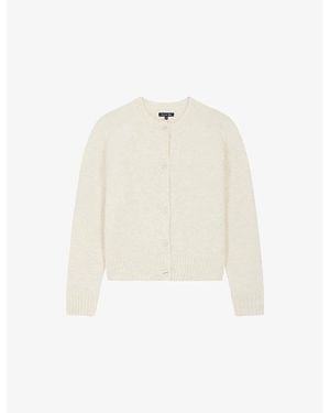 Soeur Lyne Ribbed-Trim Wool-Blend Knitted Cardigan - White
