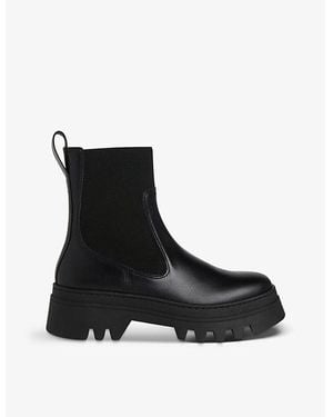 Whistles Hatton Chunky-Soled Leather Chelsea Boots - Black