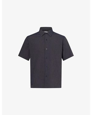 Percival Rowan Seersucker Cotton-Blend Shirt - Blue