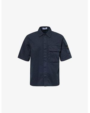 Stone Island Supima Short-Sleeve Cotton-Blend Shirt - Blue