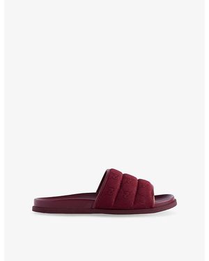 Gucci Monogram Canvas Slides - Red