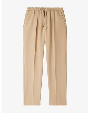 Sandro Drawstring-Waist Straight-Leg Woven Trousers - Natural