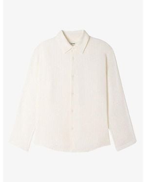 Sandro Crinkled Relaxed-Fit Woven Shirt - White