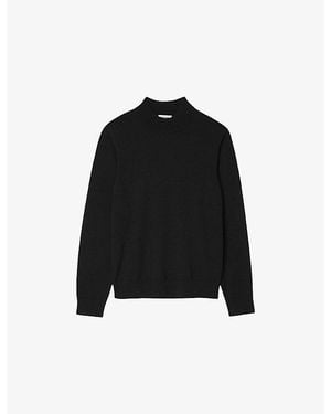 Sandro High-Neck Regular-Fit Wool Sweater - Black