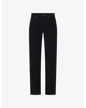 The Row Valentin Straight-Leg Cotton-Corduroy Trousers - Black