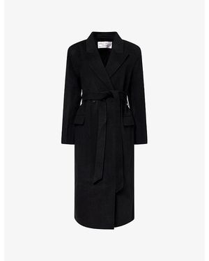 Acne Studios Peak-Lapel Belted Wool-And-Cashmere Coat - Black