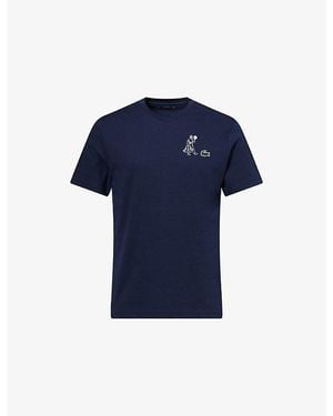 Lacoste Graphic-Print Crew-Neck Cotton T-Shirt - Blue