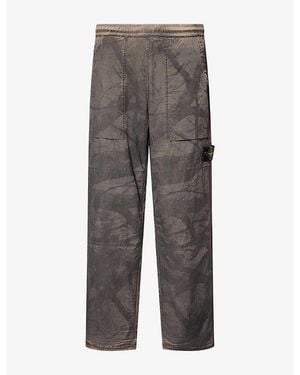 Stone Island Laser Forest Camo Crinkle Reps-Tc Nylon Trousers - Grey