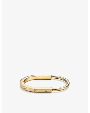 Tiffany & Co. Tiffany Lock 18Ct- And 0.31Ct Diamond Bangle Bracelet - Natural