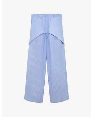 Loewe X Paula's Ibiza Stripe Wide-Leg Cotton Trousers - Blue