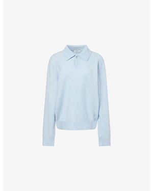 Jonathan Simkhai Davis Relaxed-Fit Cashmere-Blend Polo Jumper - Blue