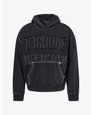 TRUE RELIGION Brand-Appliqué Cotton-Blend Hoody - Blue