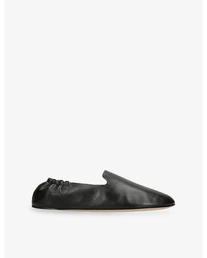 The Row Casa Leather Slipper - Black