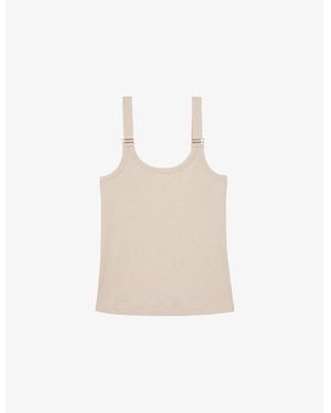 Reiss Isabella Scoop-Neck Stretch-Cotton Vest Top - White