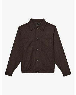 Reiss Penge Pocket Brushed Woven Overshirt - Brown